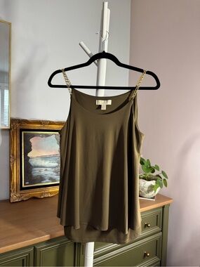 MICHAEL Michael Kors olive green chain link camisole tank top